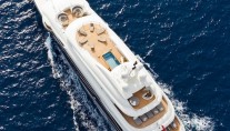 Rossinavi 70m NUMPTIA superyacht from above 
